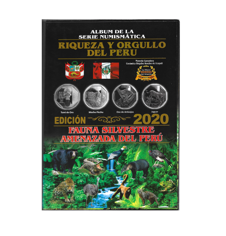 Álbum de la serie numismática Riqueza y orgullo del Perú "Fauna Silvestre Amenaza del Perú"