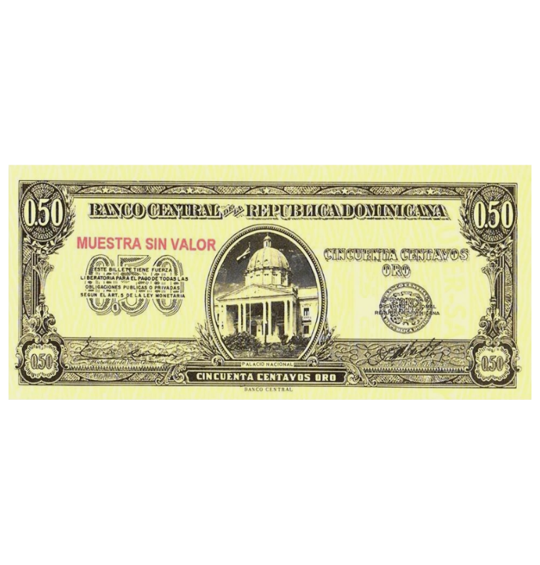 República Dominicana 0.50 Centavos Oro Muestra sin valor