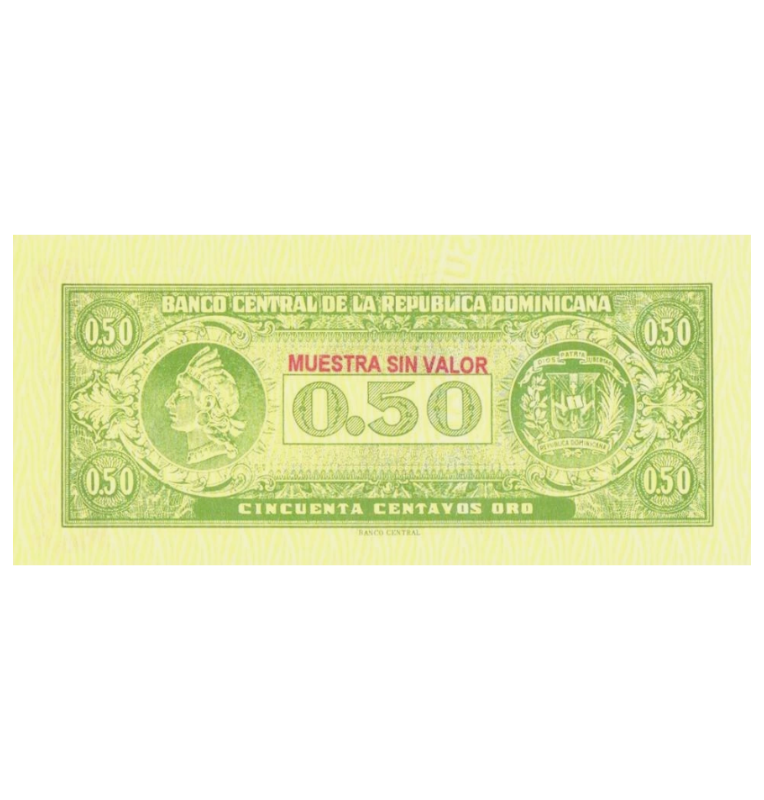 República Dominicana 0.50 Centavos Oro Muestra sin valor