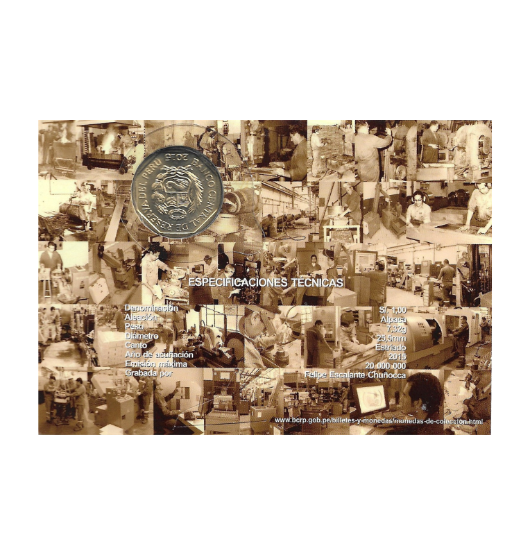 Perú 1 Sol 2015 450 Aniversario - Ceca Nacional