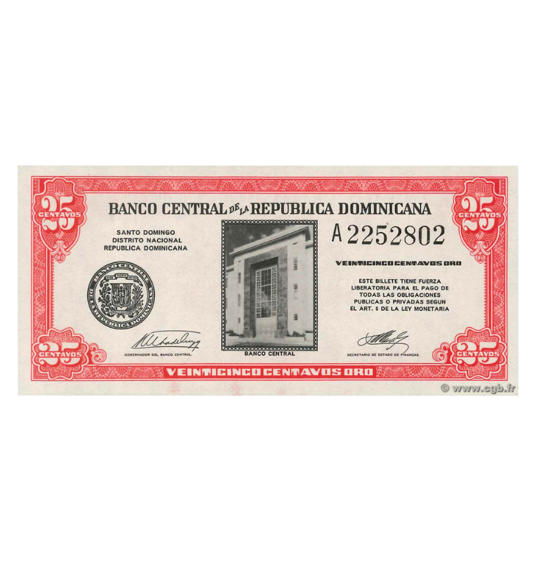 República Dominicana 0.25 Centavos Oro 1961
