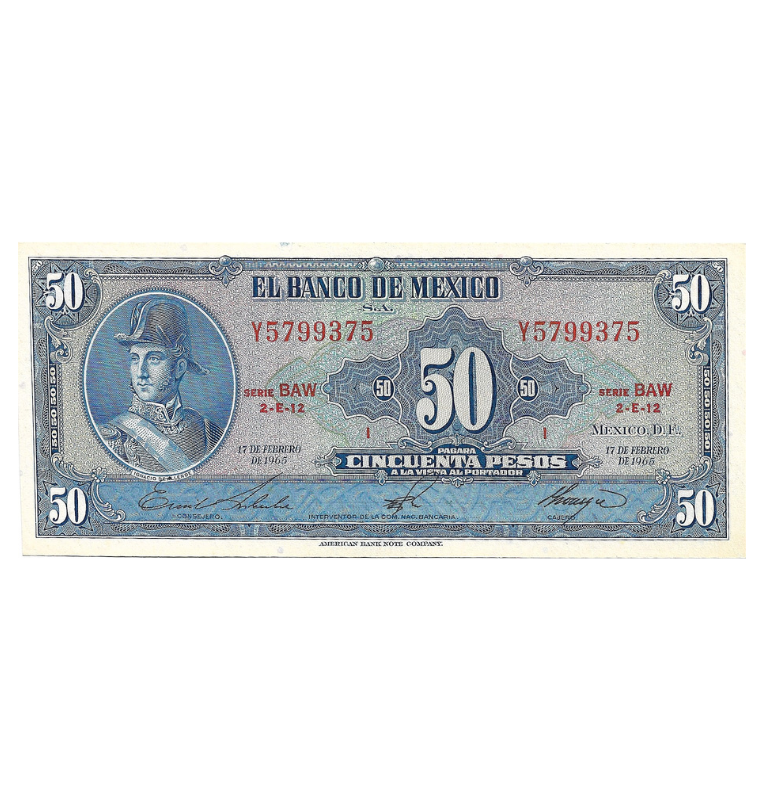 Mexico 50 Pesos 1972 Pick 49u