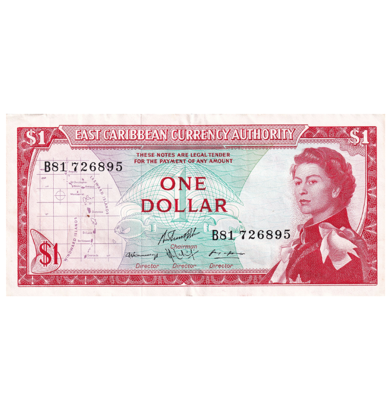 Estados del Caribe Oriental 1 Dólar 1965. NO UNC