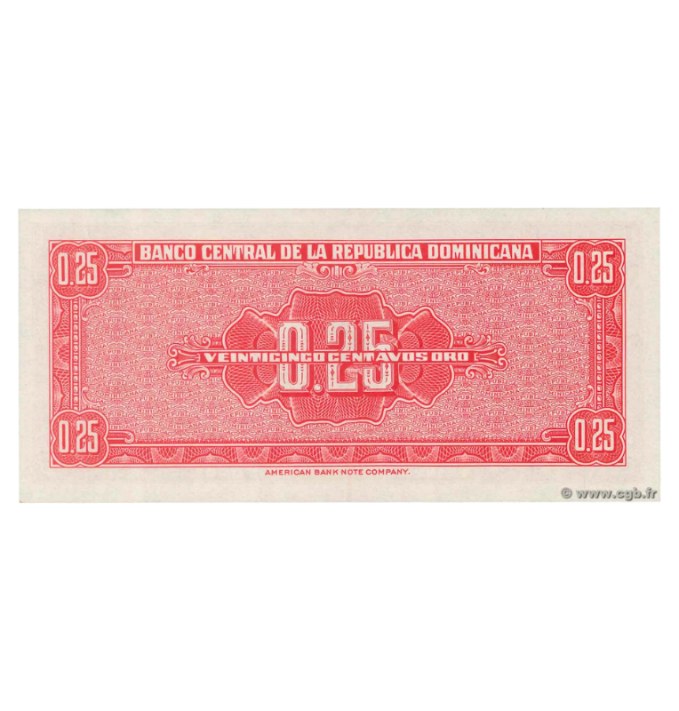 República Dominicana 0.25 Centavos Oro 1961
