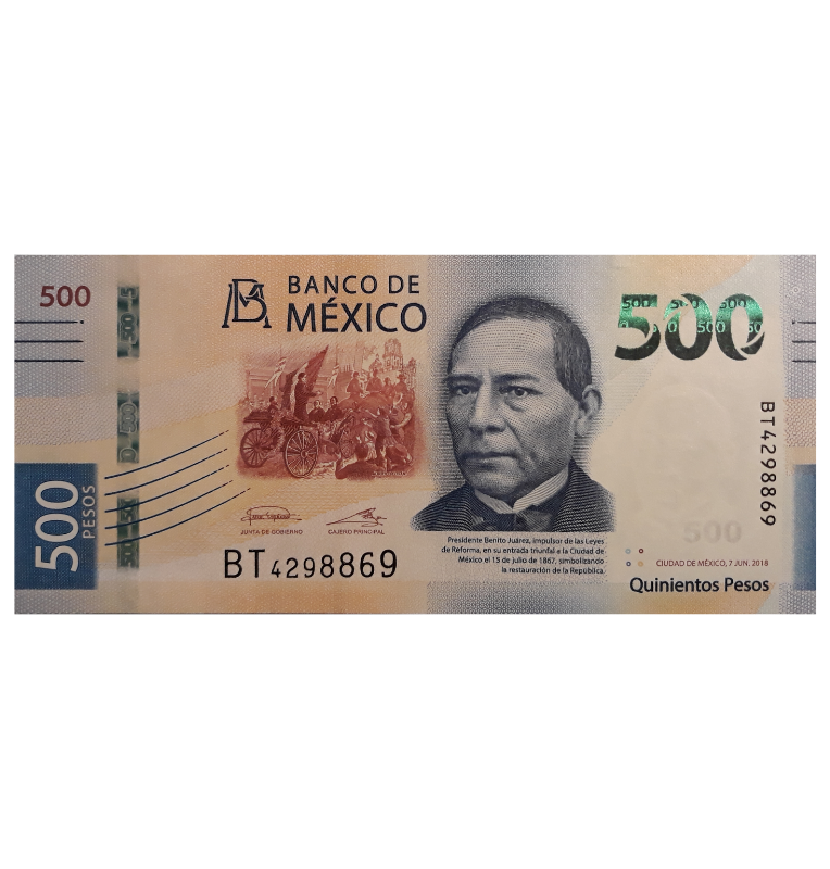 México 500 Pesos 2018 Pick 717 NO UNC