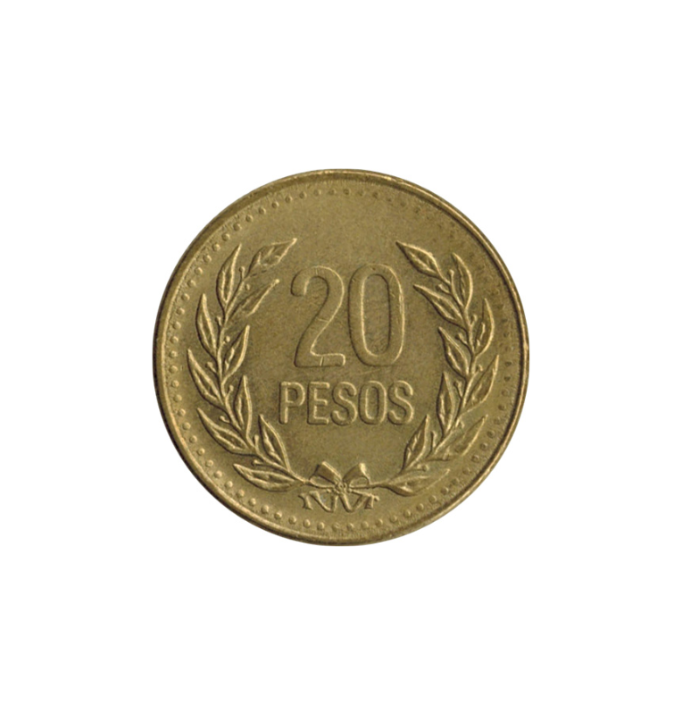 Colombia 20 Pesos 1990 - 1994. NO UNC