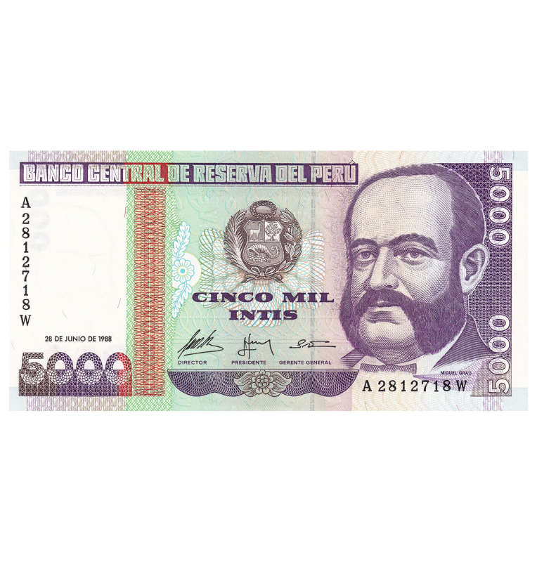 Perú 5.000 Intis 1988 Pick 137 NO UNC