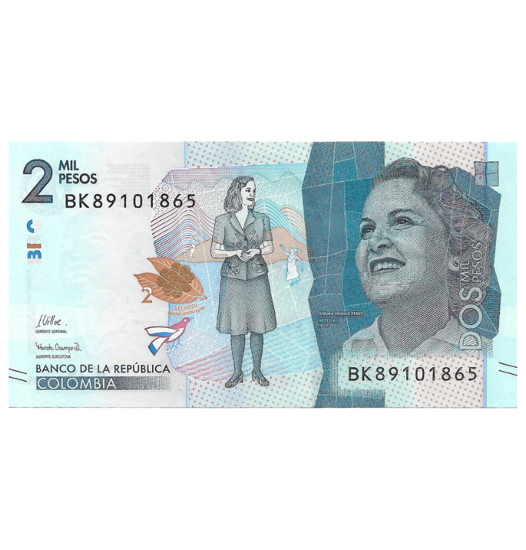 Colombia 2.000 Pesos 2021 Serie BK