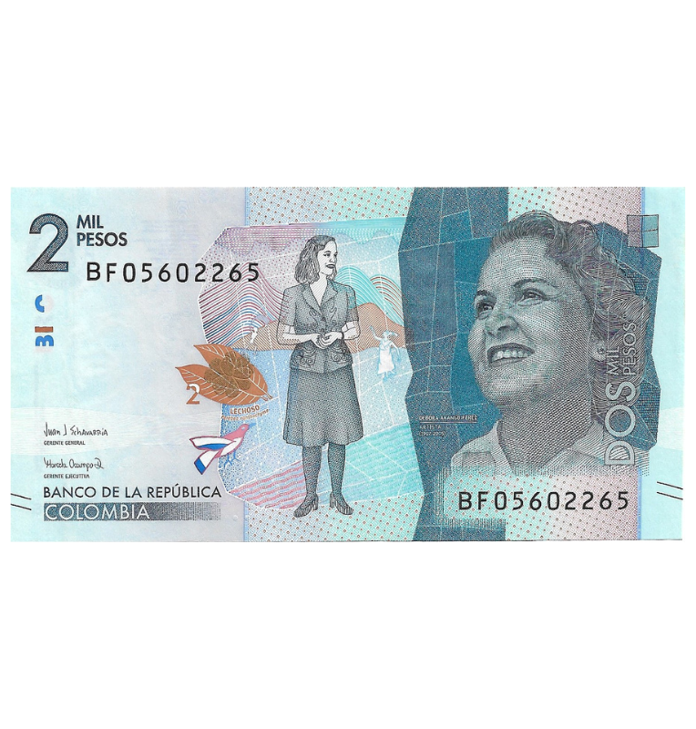 Colombia 2.000 Pesos 2019 Serie BF