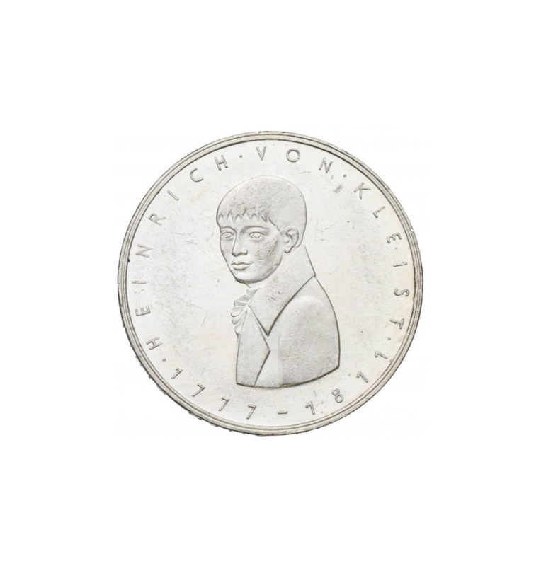 Alemania  5 Marcos Año 1977 KM 146. 200º Aniversario - Nacimiento de Carl Heinrich von Kleist