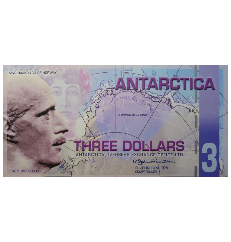 Artantica 3 Dólares 2008 (Billete de fantasia)