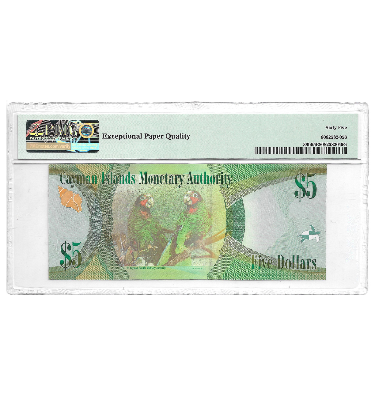 Isla Caiman 5 Dólares 2014 Pick 39b. Certificado 65 EPQ
