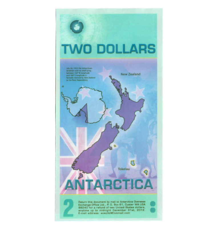 Artantica 2 Dólares 2008 (Billete de fantasia)