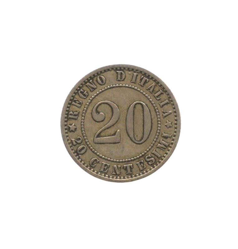 Italia 20 Centésimos 1895 KM 28.2. NO UNC