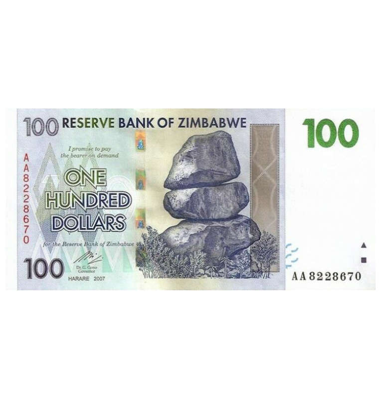 Zimbabue 100 Dólares 2007 Pick 69