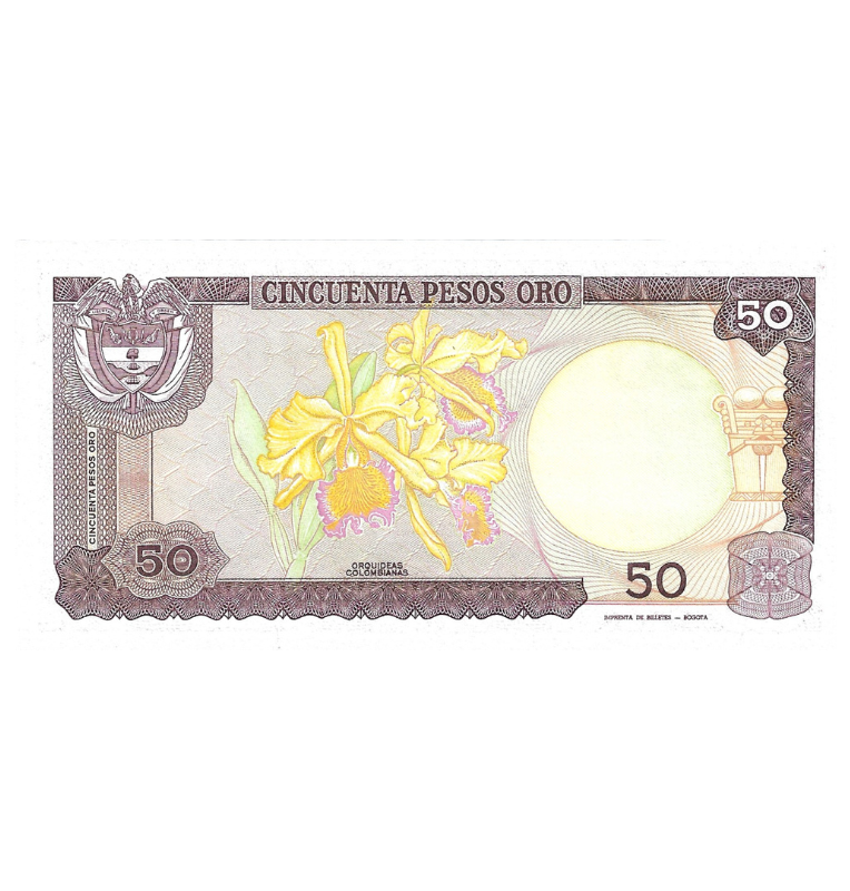 Colombia 50 Pesos 1984 Número bajo 3 dígitos #674