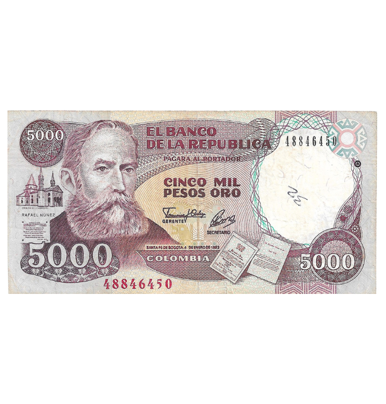 Colombia 5.000 Pesos 1993 NO UNC