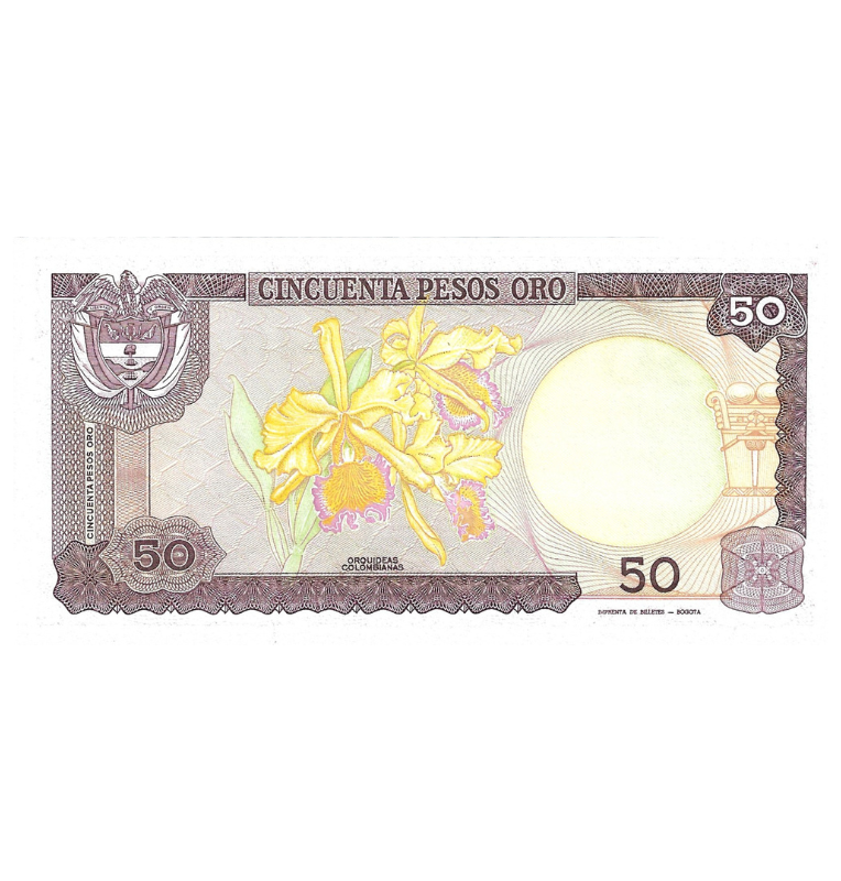 Colombia 50 Pesos 1986 Número bajo 3 dígitos #675