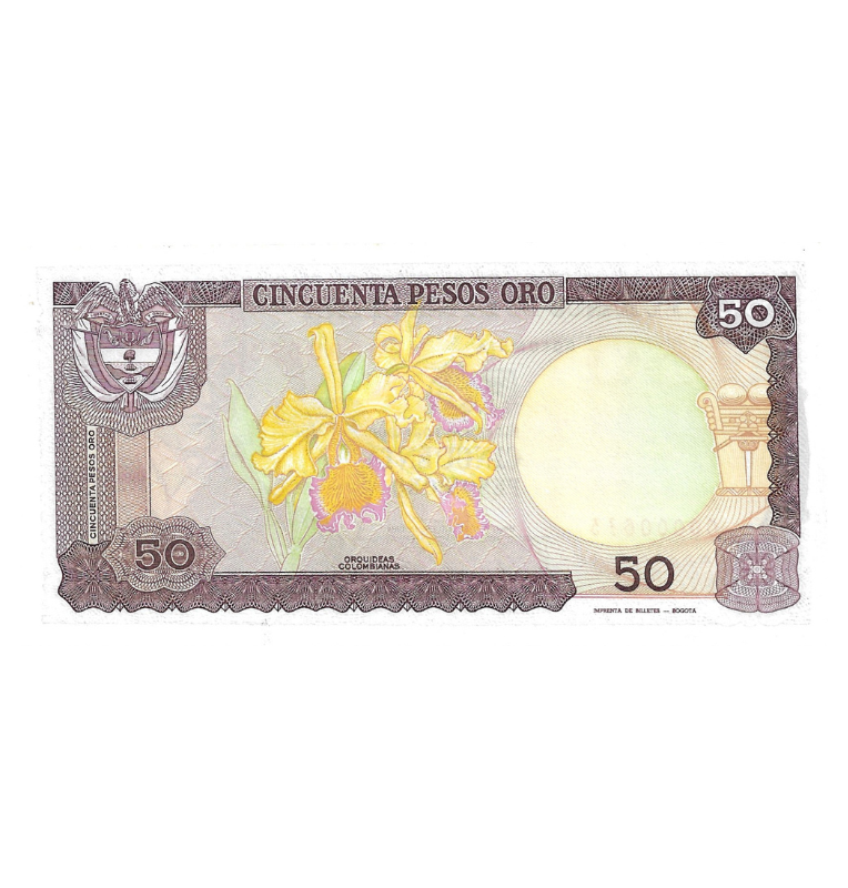 Colombia 50 Pesos 1984 Número bajo 3 digitos #673. Tiene manchas