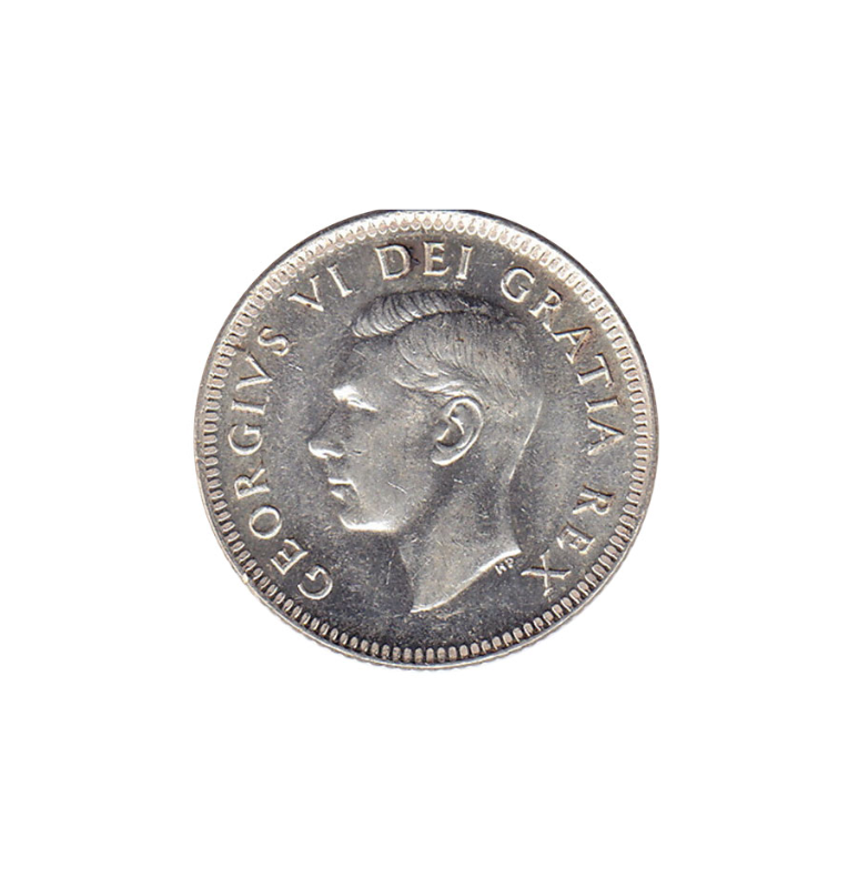 Canadá 10 Centavos 1950 Ley 800 NO UNC