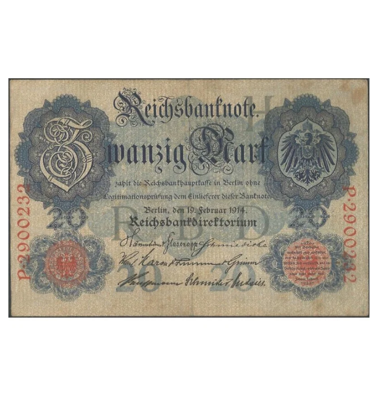 Alemania 20 Marcos 1908 - 1910 NO UNC