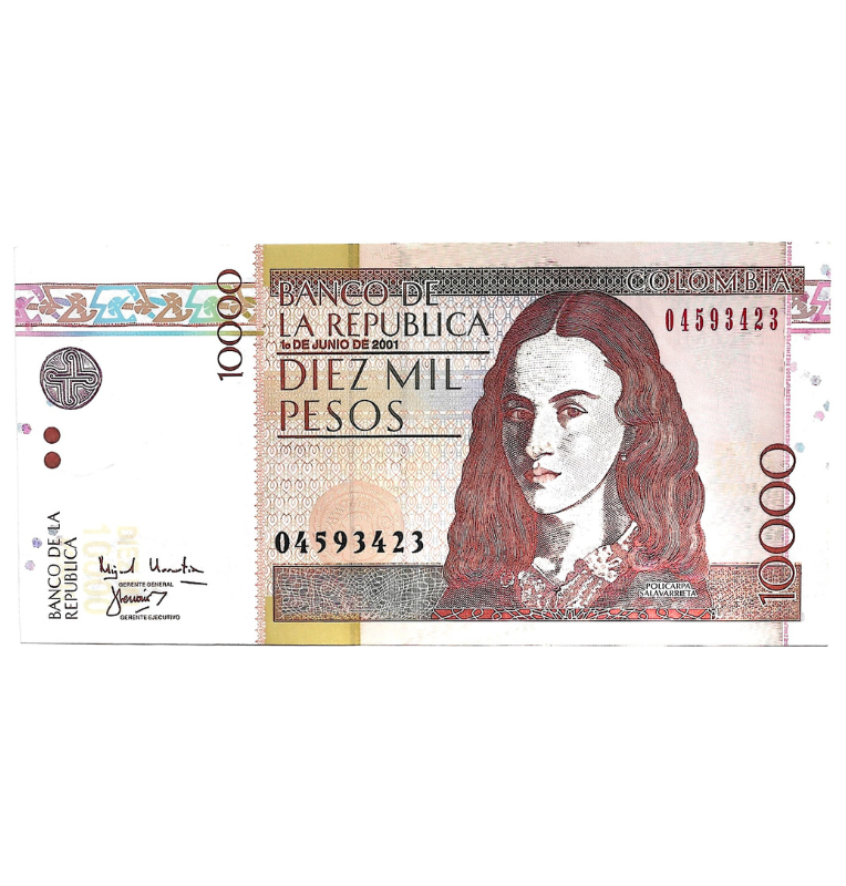 Colombia 10.000 Pesos 1 Junio 2001