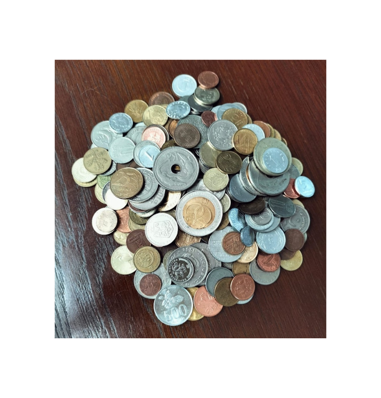 Mezcla diferentes países del mundo 1 kilo de moneda mundial surtidas Año KM diff.