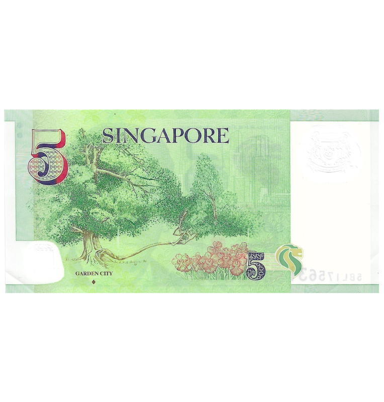 Singapur 5 Dólares 2020 Pick 47g Polímero Circulado
