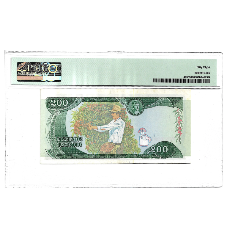 Colombia 200 Pesos Oro 1979. Certificado 58