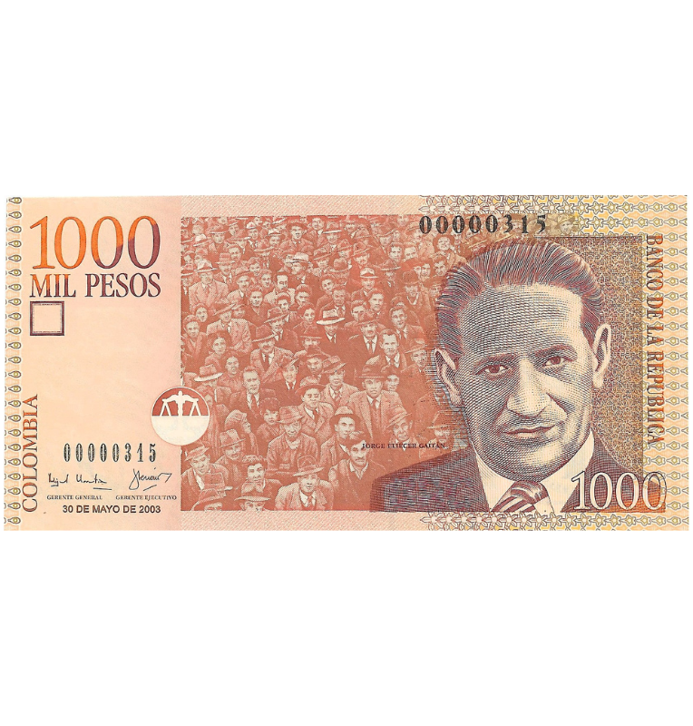 Colombia 1.000 Pesos 2003 Número bajo #315