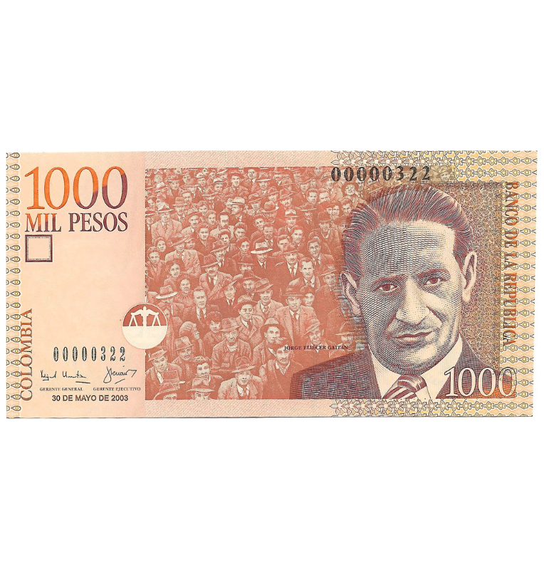 Colombia 1.000 Pesos 2003 Número bajo #322