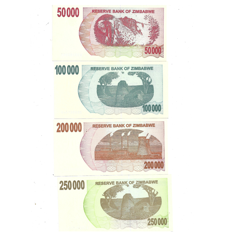 Zimbabue set de 6 billetes 2006-2007
