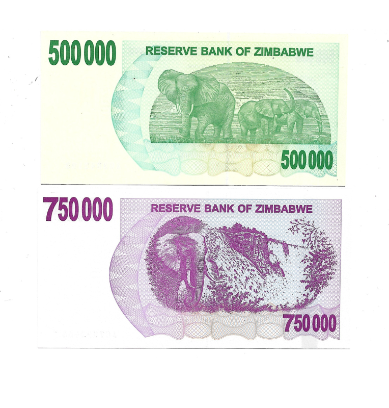 Zimbabue set de 6 billetes 2006-2007