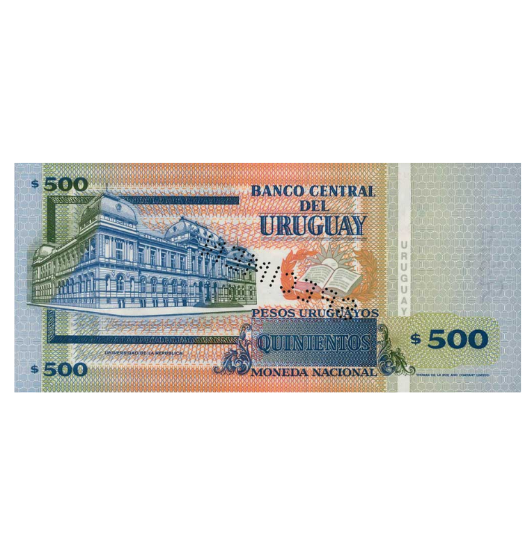 Uruguay 500 Uruguayos 1994 Pick 078s SPECIMEN