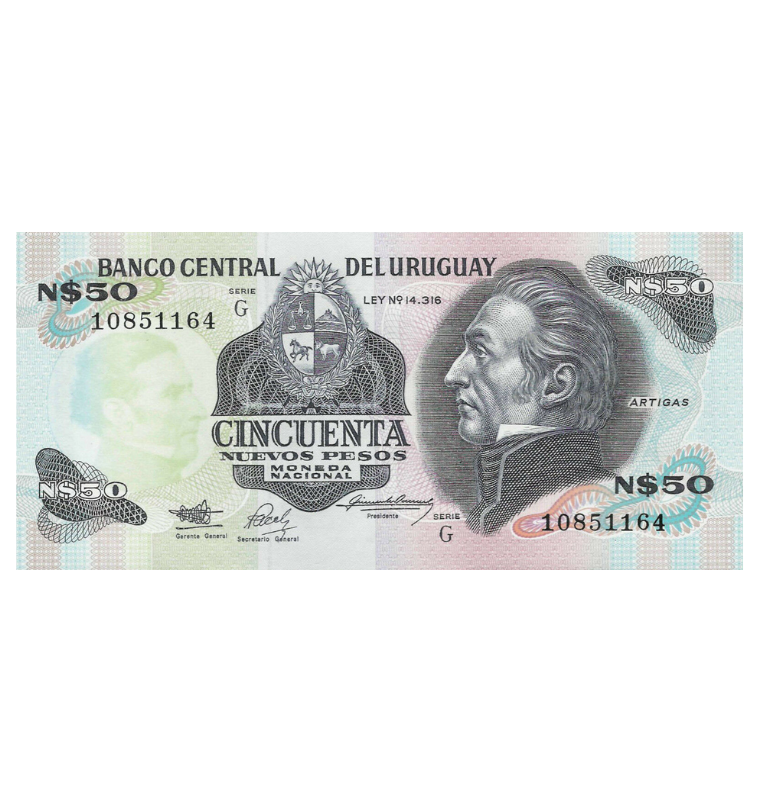 Uruguay 50 Nuevos Pesos 1989 ND Pick 61A