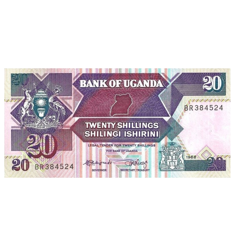 Uganda 20 Shillings 1988 Pick 29b