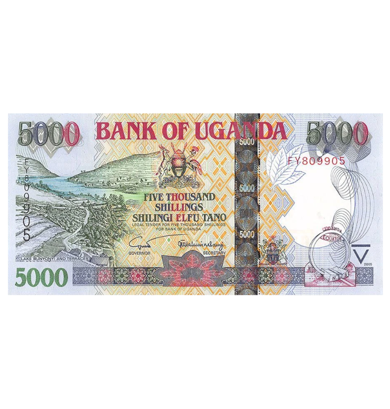 Uganda 5.000 Shillings 2005 Pick 44b