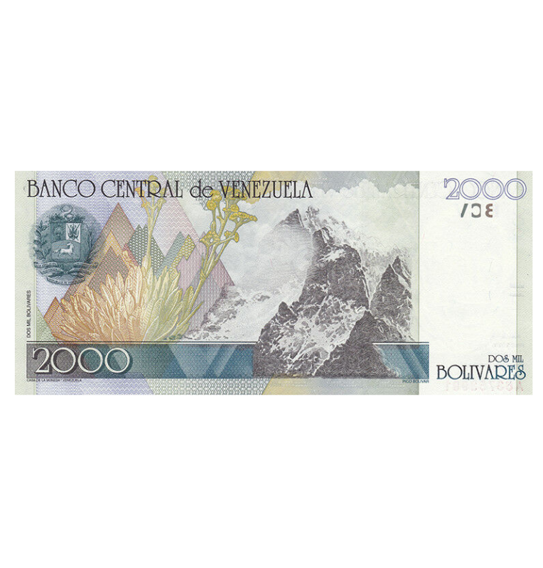 Venezuela 2000 Bolívares 1998 Pick 80 (NO UNC)