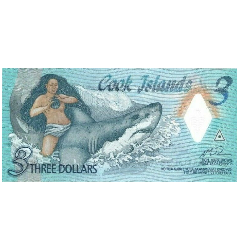 Islas Cook 3 Dólares 2021 ND Pick New Polímero