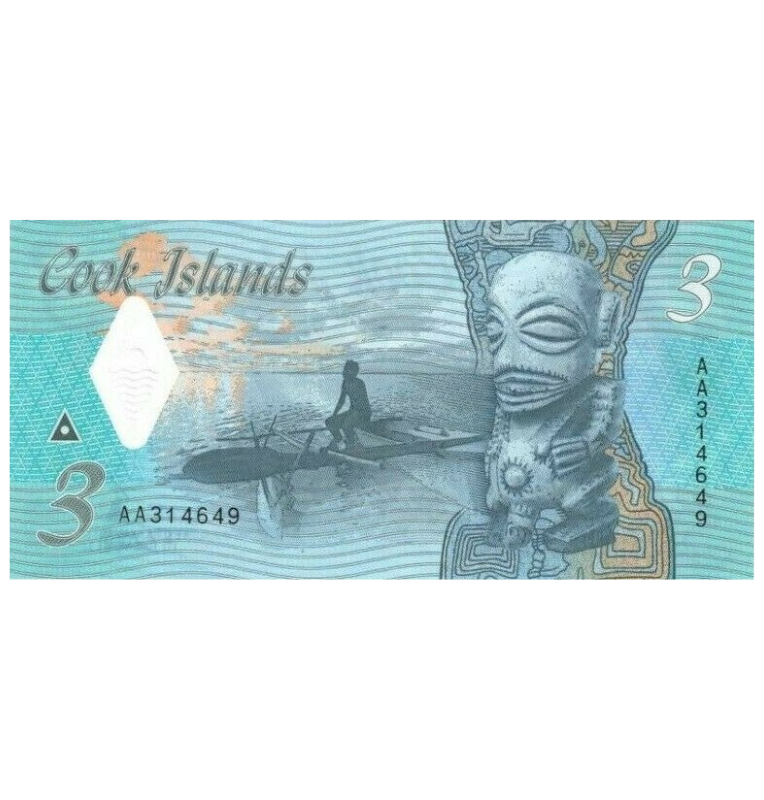Islas Cook 3 Dólares 2021 ND Pick New Polímero