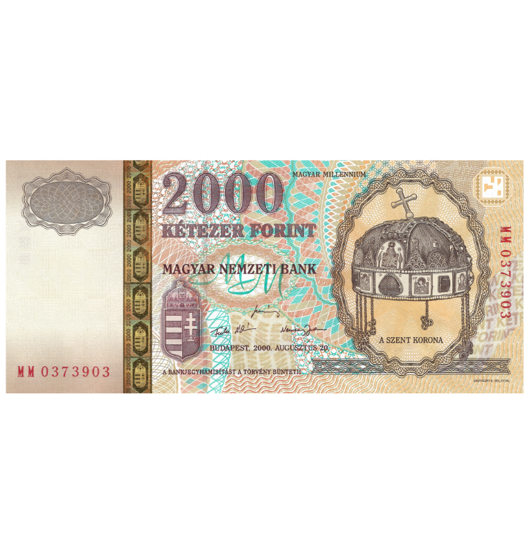Hungría 2.000 Forint 2000 Conmemorativo Pick 186a