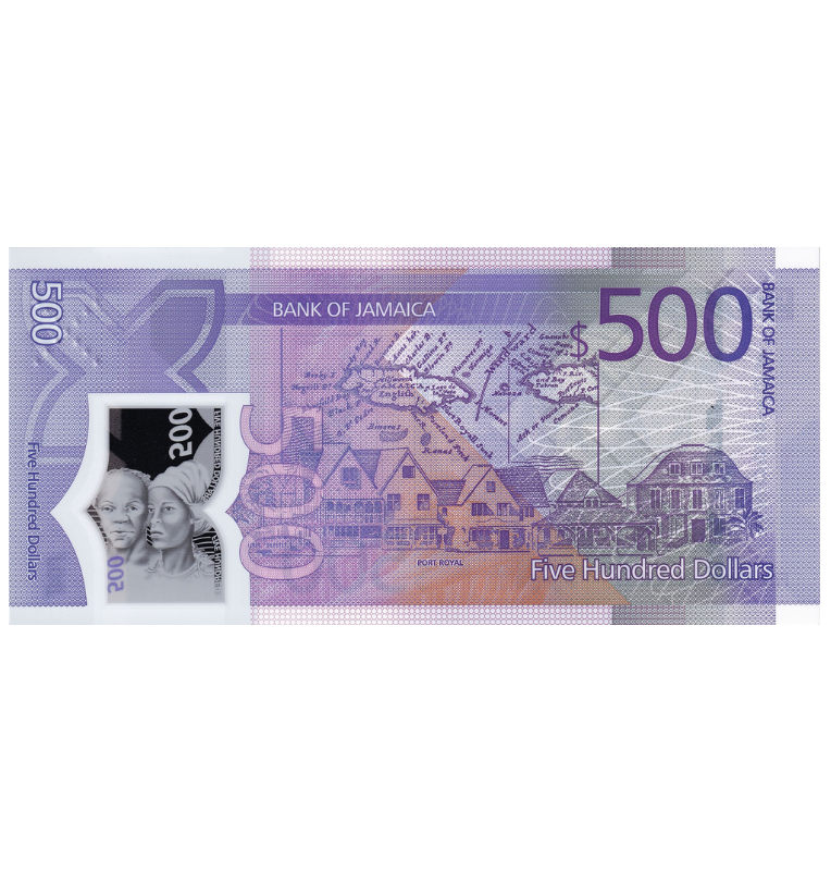 Jamaica 500 Dólares 2022 Pick 98 Polímero Conmemorativo
