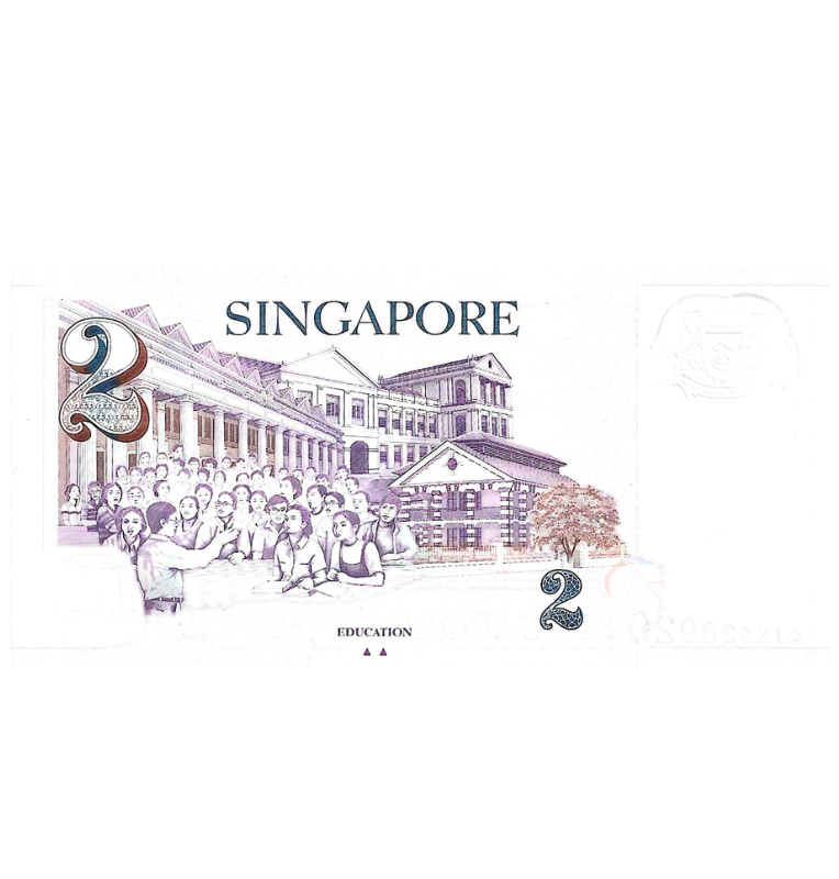 Singapur 2 Dólares 2005 ND Pick 46g Polímero Circulado