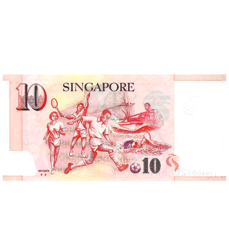 Singapur 10 Dólares 2005 ND Pick 48k Polímero Circulado