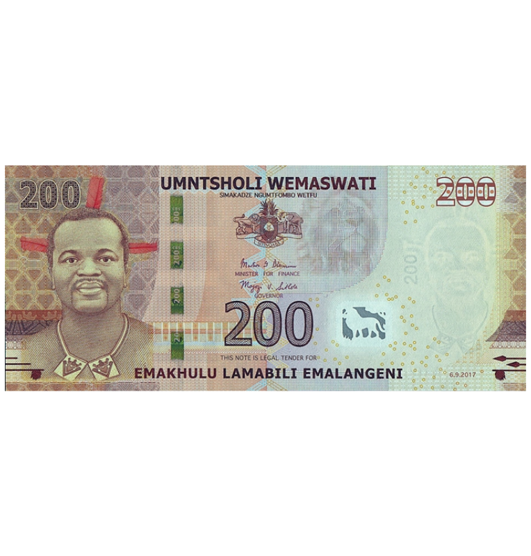 Suazilandia 200 Emalengeni 2017 Pick 43