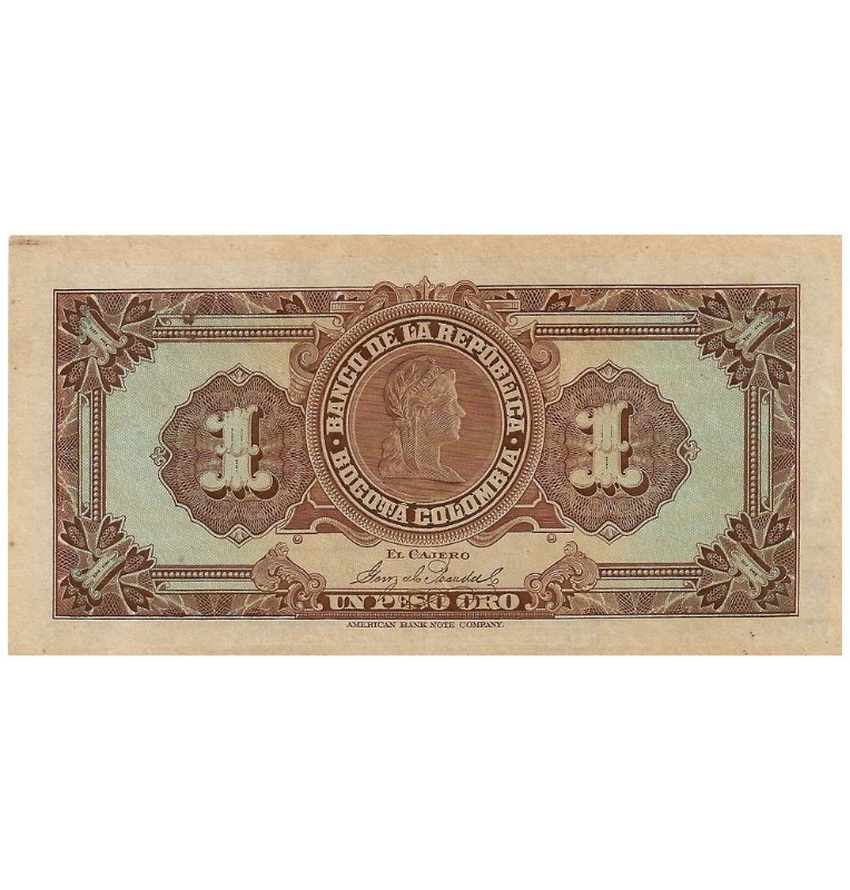 Colombia 1 Peso Oro 20 de Julio 1923 NO UNC
