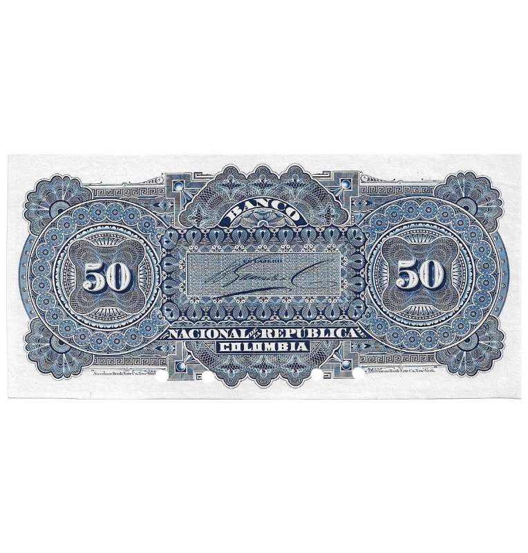 Colombia 50 Pesos 1 Marzo 1888 (Prueba)