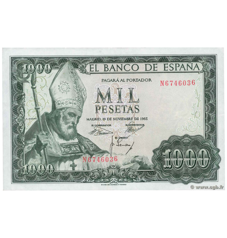 España 1.000 Pesetas 1965 Pick 151