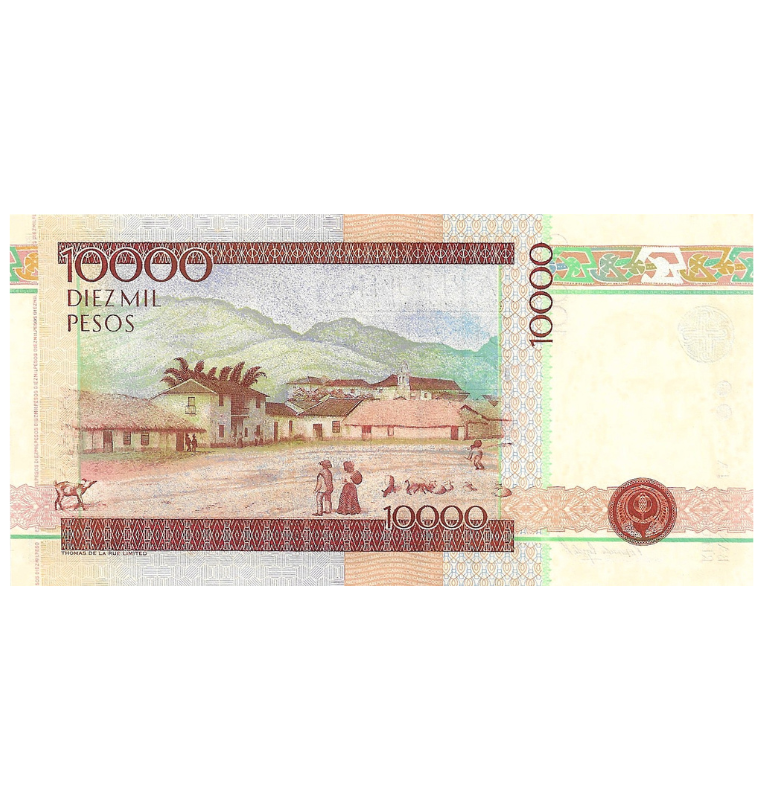 Colombia 10.000 Pesos 1995 .Logo Granada. Número bajo 676