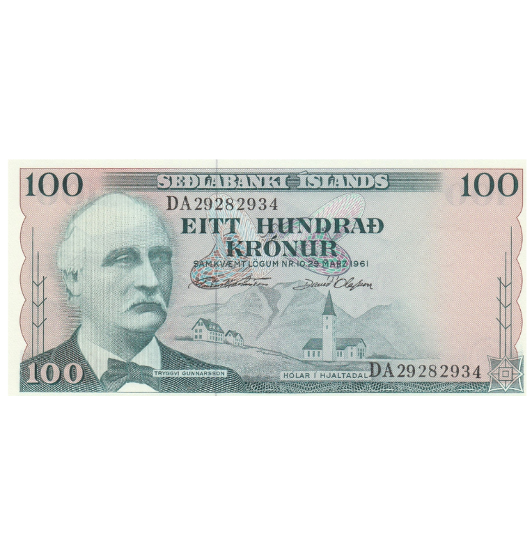 Islandia 100 Coronas 1961 Pick 44a